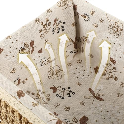 Panier de rangement en corde de papier tressée beige rustique - 7