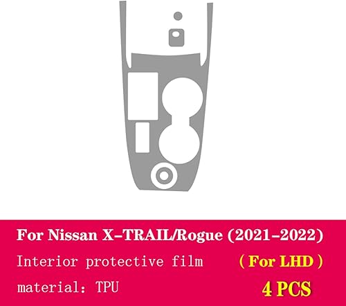Miniatura 10 de LAVIYE Película protectora transparente de TPU para consola central de automóvil, película antiarañazos, para Nissan X-Trail Rogue 2021-2023