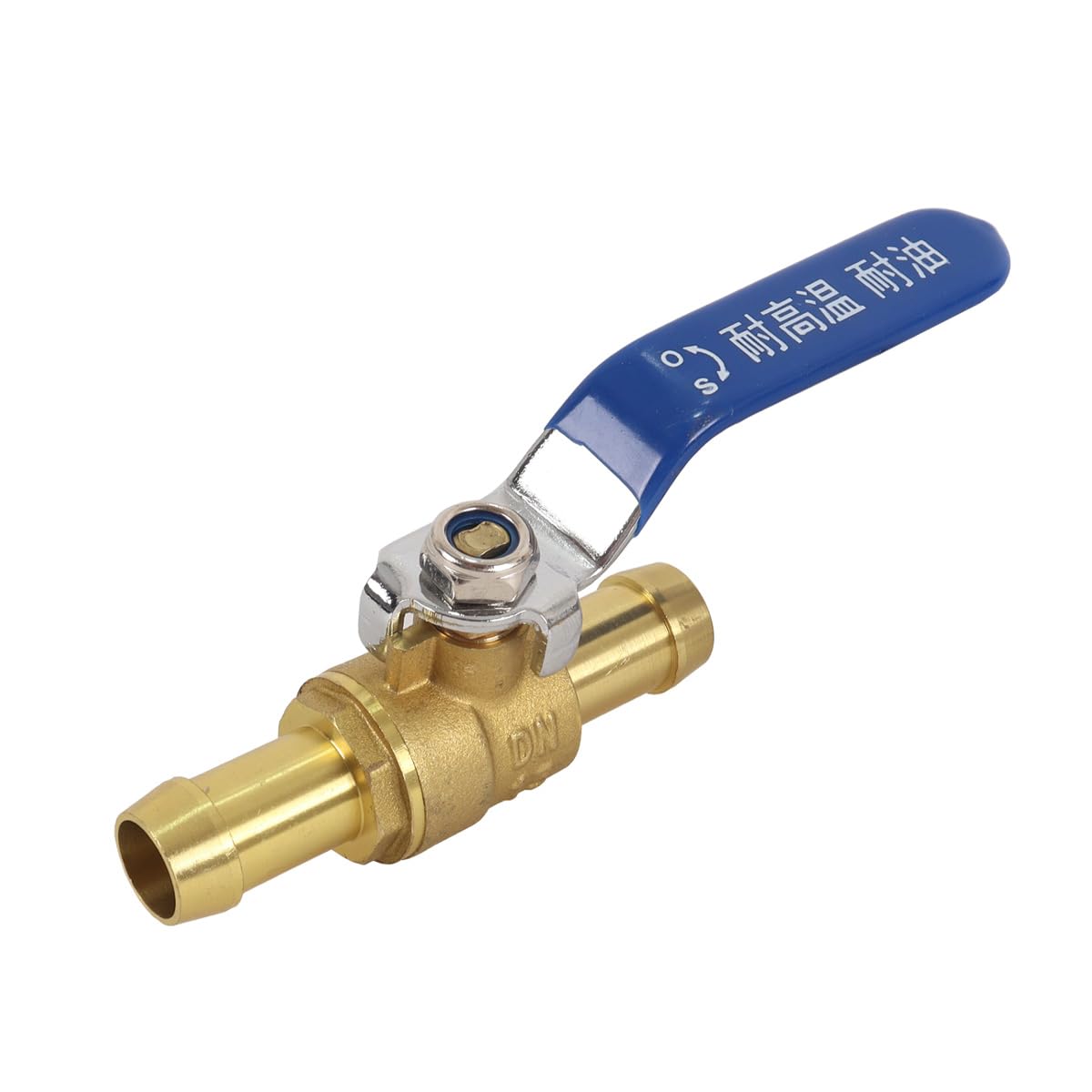 Ludom Lot de 2 vannes à bille d'arrêt à 2 voies de 16 mm, embout droit, vanne à bille en laiton avec poignée de commande à 90° pour conduites d'air, de gaz et de carburant.