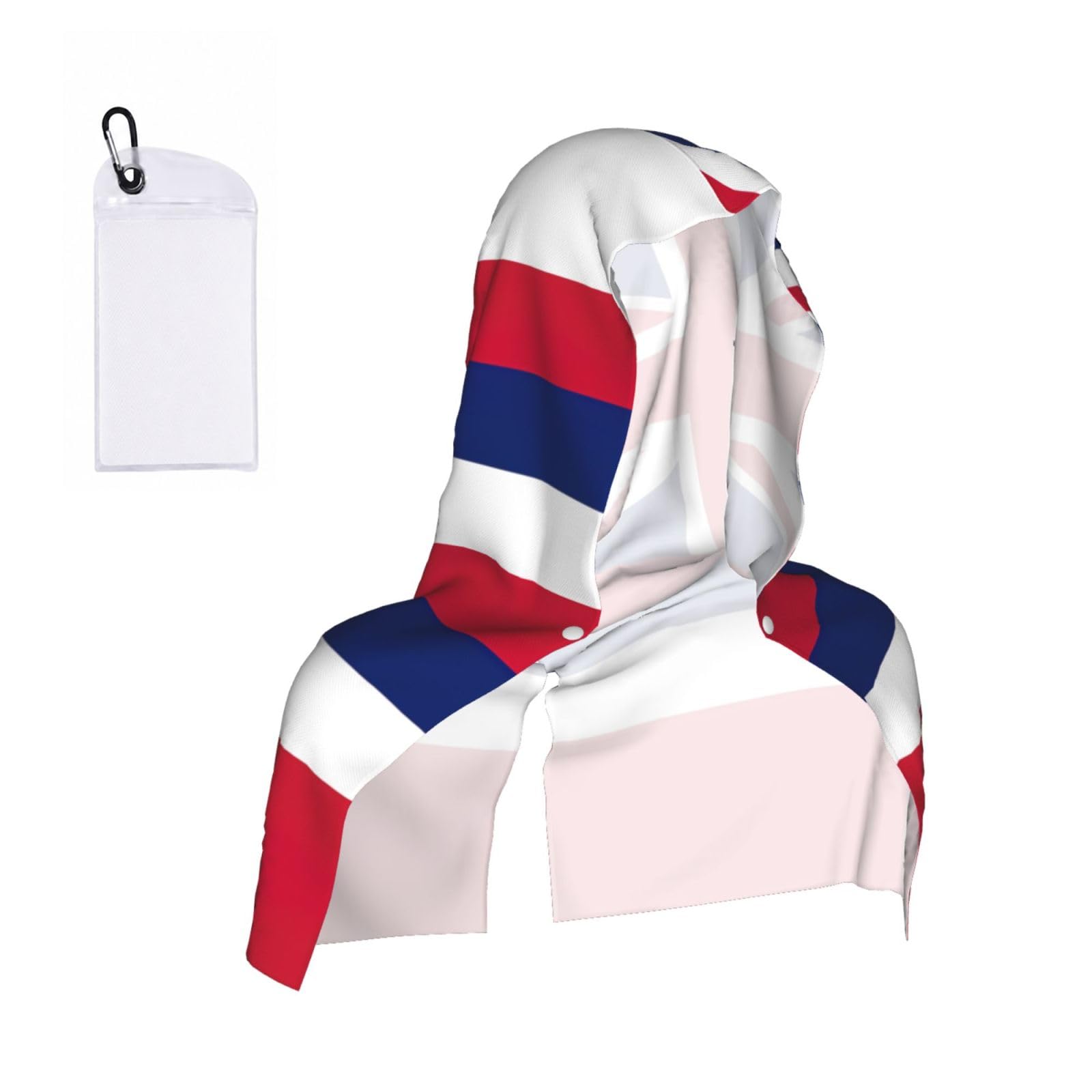 DUWAA Hawaii Flag Print Cooling Hooded Sports Towel, 30×60cm Quick Drying Summer Cool Head Wrap For Neck And Face