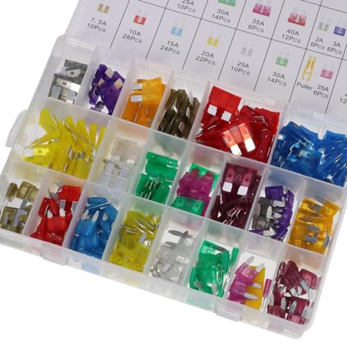 BYOBYO 300 Pcs Car Fuses Assortment Kit, Blade Fuses Kits Car Assessories Parts Fuses Replacement for Car, Vehicle(2A, 3A, 5A, 7.5A, 10A, 15A, 20A, 25A, 30A, 35A, 40A) - Thumbnail 6