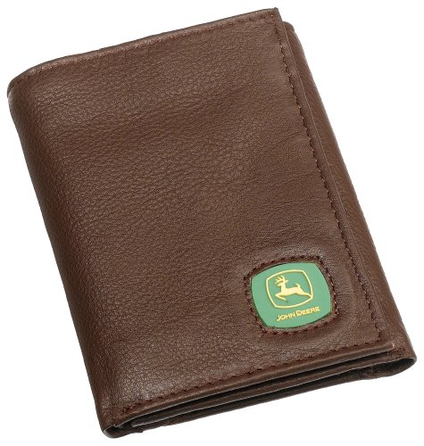 John Deere Men's Tri-Fold Wallet,Brown,One Size