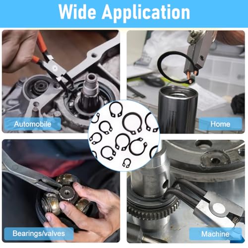 Image of Serplex 324Pcs C-Clips Set with 2 Designes & 24 Sizes Assorted Sized Carbon Steel Circlips 2.0mm-12mm Metric External Circlips Retaining Ring Snap Rings Assortment Kit