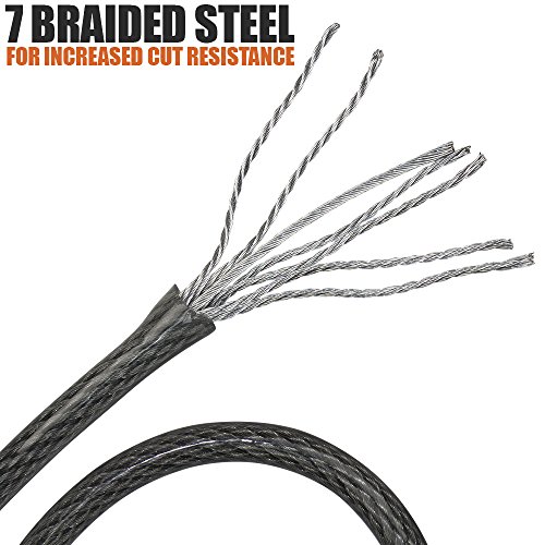 BV Security Steel Cable with Loops Braided Steel Flex Cable Bikes Motorbikes - Image 5