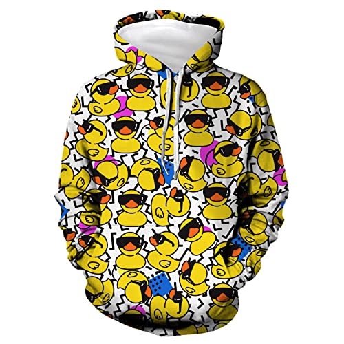Funny Glasses Ducks Hoodies For Boys Girls 3D Print Sweatshirts Long Sleeve Pullover Hooded With Pocket L #TOP15