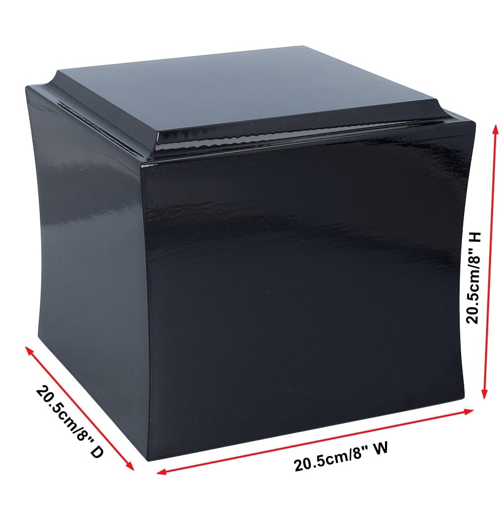 Urna de madera con clave de sol Caja de cremación para músico con notas Urna con partituras (negro/diseño1)