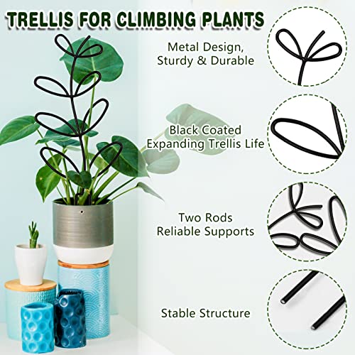 Plant-Trellis-for-Climbing-Plants-2-Pks-Garden-Trellis-12-Leaf-Shape-Plant-Trellis-Metal-Wire-Stake-for-Potted-Plants-Houseplant-Home-Plant-Mini-Rose-Plant-Lover-Gifts-Black Plant Trellis for Climbing Plants 2 Pks Garden Trellis 12 Leaf Shape Plant Trellis Metal Wire Stake for Potted Plants Houseplant Home Plant Mini Rose Plant Lover Gifts Black