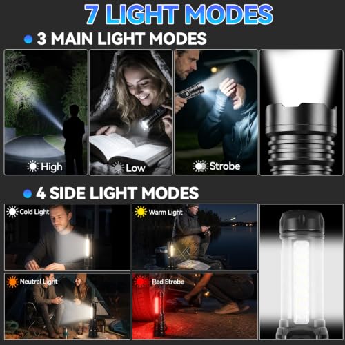 Rechargeable Flashlights High Lumens 2 Pack, Super Bright LED Flash Light - Image 2