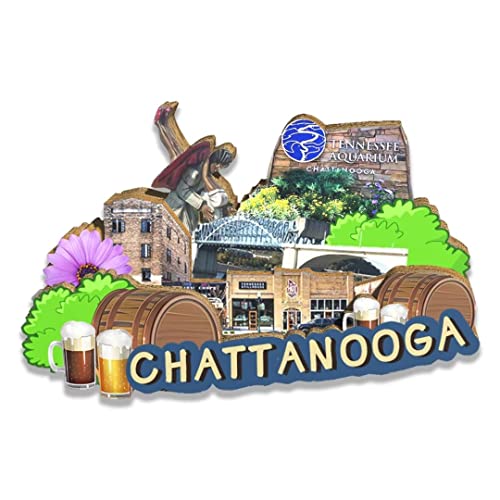 Imán decorativo rectangular de madera USA Chattanooga miniatura 1