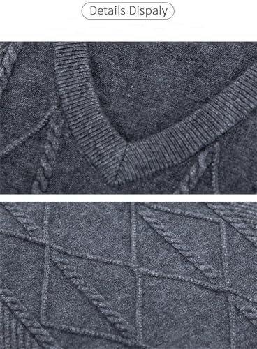 Men's Solid Vest Sleeveless V-Neck Collar Basic Sweater Pullover Korean Design Vest2