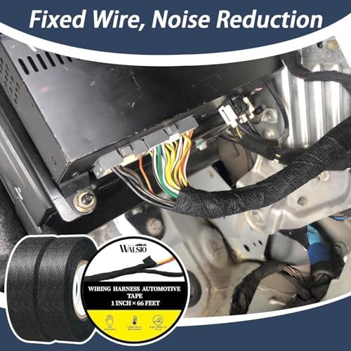Image of 3 Rolls Wiring Harness Cloth Tape 1 Inch x 66 FT Per Roll Heat Wear Resistant Tape Easy to Tear and Stick by Hand, Suitable for Isolation and Noise Reduce Wrapping of Engine Wiring Harnesses