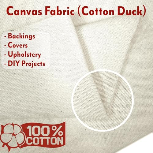 Image of Amazon Brand - Umi Canvas Fabric, Premium 10 Oz Natural Cotton Duck Canvas Fabric 10 Meter Long - 62 inch Width for Arts & Crafts, Backings, Covers