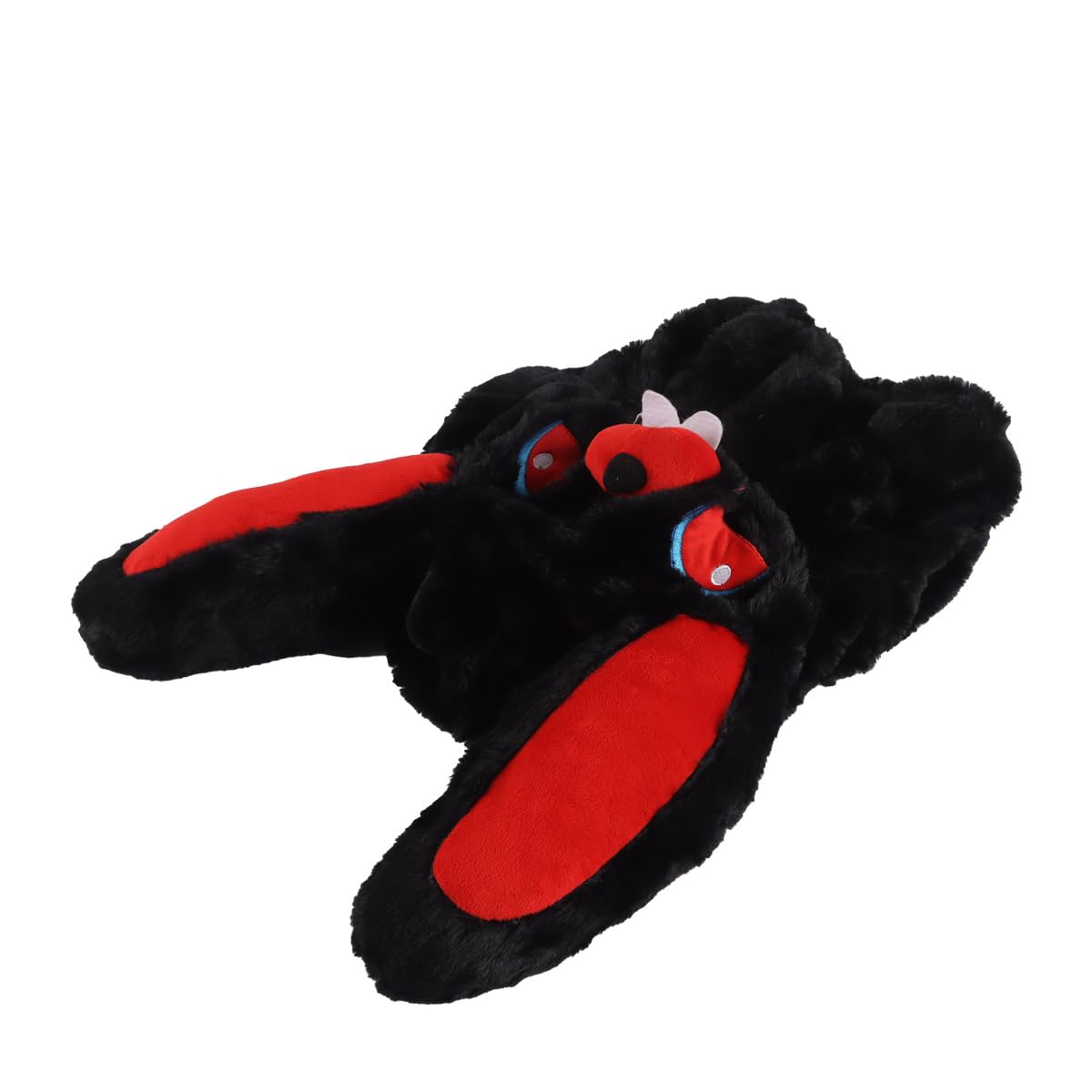 Huba Copri casco da moto con coniglio nero, in peluche, motivo animale, per uso quotidiano, design divertente e allegro