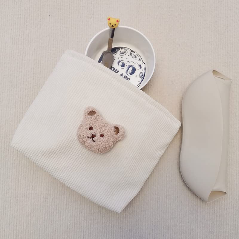 Miniatura 5 de Bolsa de maquillaje estética, pequeña bolsa de cosméticos para mujer, bolsa de maquillaje de viaje, bolsa de aseo para mujer (oso blanco)