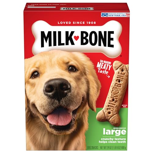 Milk-Bone Original Dog Treats per cani di taglia grande, 680,4 g, biscotto croccante aiuta a pulire i denti