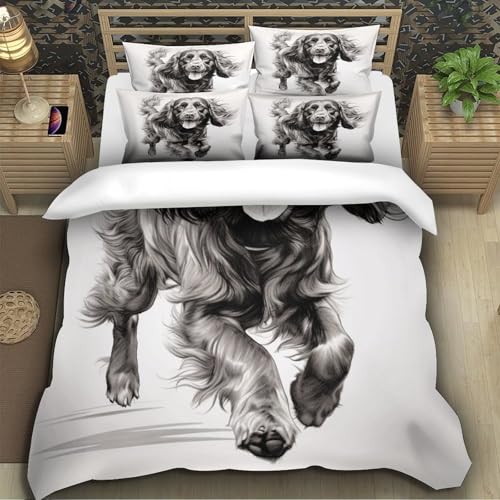 Housse de Couette Chien Courant 3D Lit Double Microfibre - 5