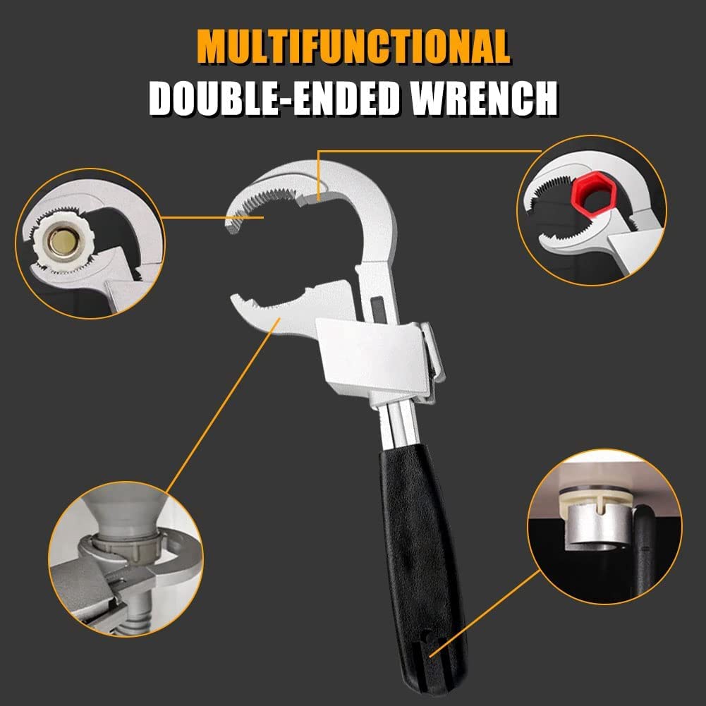 Nagoyuki Adjustable Double-Ended Wrench Bathroom Wrench for Water Pipe Repair & Home Accessories, Photo Color - Image 4