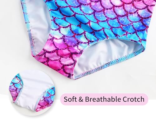 Image of Girls Bathing Suits Colorful Swimsuits with UPF 50 + Sun Protection Sleeveless Toddler Kids One Piece Swimwear