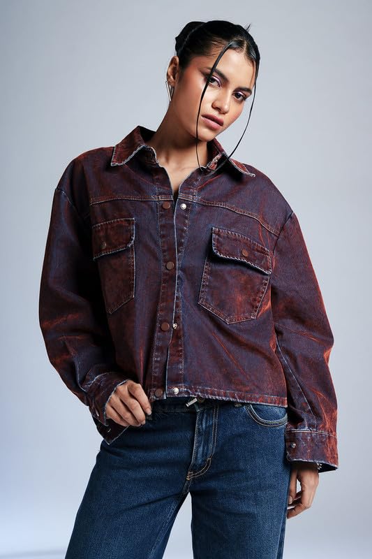 Image of FREAKINS Wine Velvet Classic Denim Jacket