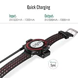 MoKo Charger Dock Compatible with Garmin Forerunner 220, USB Data Sync Charge Cradle Dock with 1M Charging Cable for Forerunner 220 Smart Watch, Black