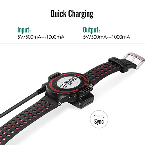 Moko Charger Dock Compatible With Garmin Forerunner 220, Usb Data Sync Charge Cradle Dock Charger With 1M Charging Cable For Garmin Forerunner 220 Smart Watch, Black #TOP2