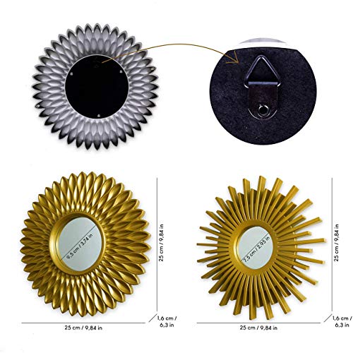 Gold Round Wall Mirrors Pack of 3 - BONNYCO | Modern Décor Gifts for Women & Moms