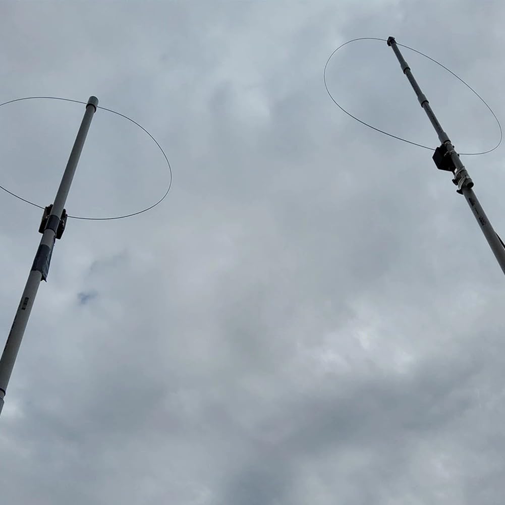 Antenne active Loop 0,1–180 MHz Récepteur large bande pour SW pour mw LW pour FM VHF – Design portable à faible bruit avec chargement USB pour balcon, diamètre 55 cm