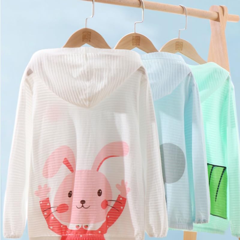 Image of Toddler Sun UV Protection Cartoon Hoodie Kids Sunscreen Lightweight Jacket Outwear For Summer