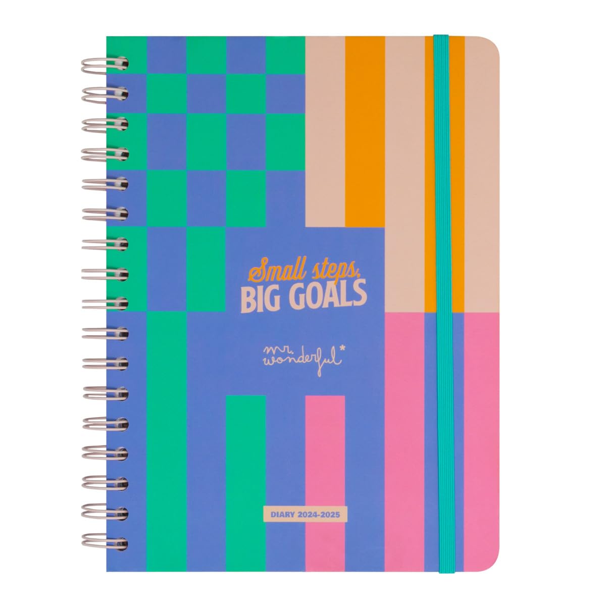 Mr.Wonderful - Agenda Basic 2024-25 Semanal - Small steps, big goals - Agenda Escolar con Organización Semanal - 4 Hojas de Pegatinas