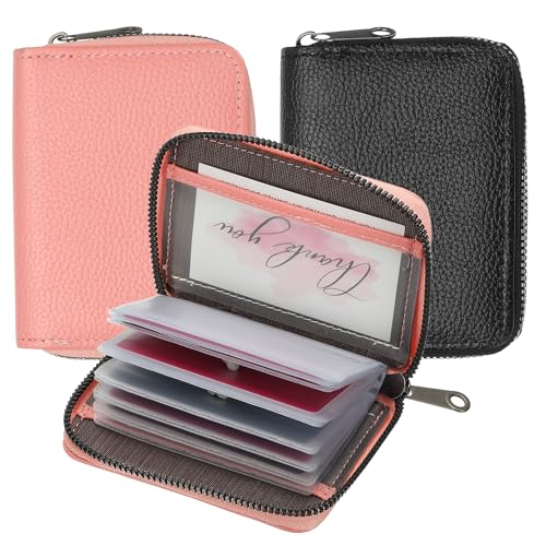 Porte-cartes de crédit zippé femme PATIKIL : le cadeau parfait en cuir avec 20 fentes