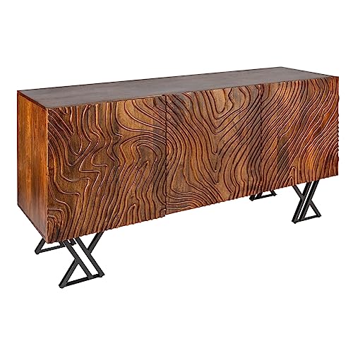 invicta INTERIOR Handgearbeitetes Sideboard Fluid 160cm Mangoholz aufwendiges Frontdesign Kommode Anrichte
