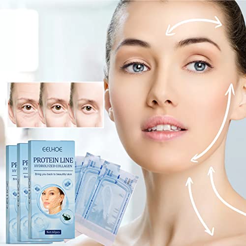 Protein Thread Lifting Set, Instant Lifting Face Protein Thread, Proform Korean Soluble Absorbable Protein Thread and Nano Gold Essence Combination (3Box/180Pcs)