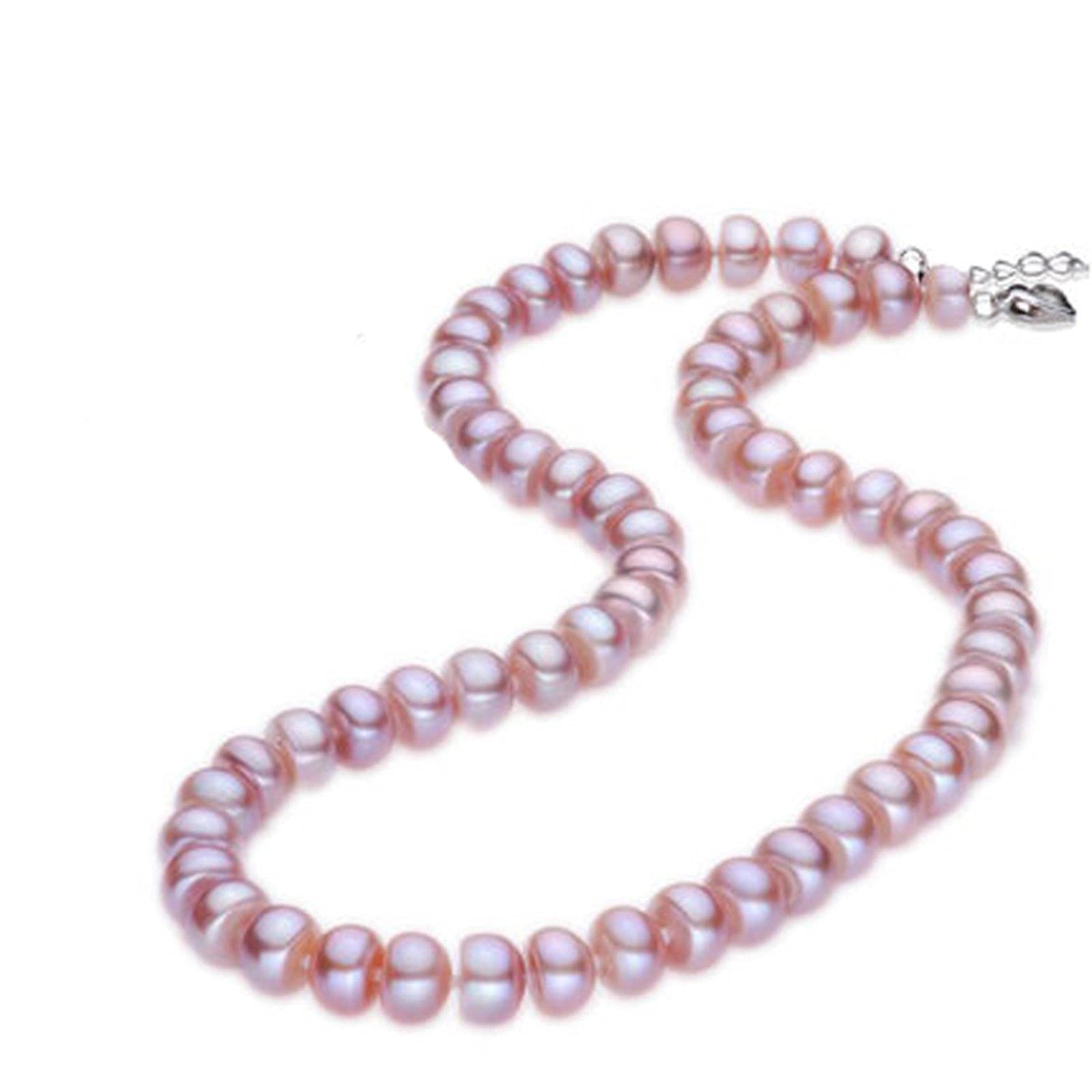 LOKILOKI Collana Di Perle D'Acqua Dolce Naturali 8-9mm, Girocollo In Argento 925, Lunghezza 43-45 Cm, Multicolore, Per Donna