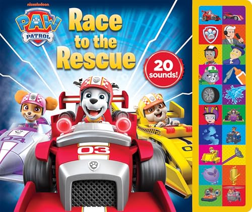 Image of PAW Patrol Chase, Marshall, Skye, and More! - Race to the Rescue 20-Button Sound Book - PI Kids