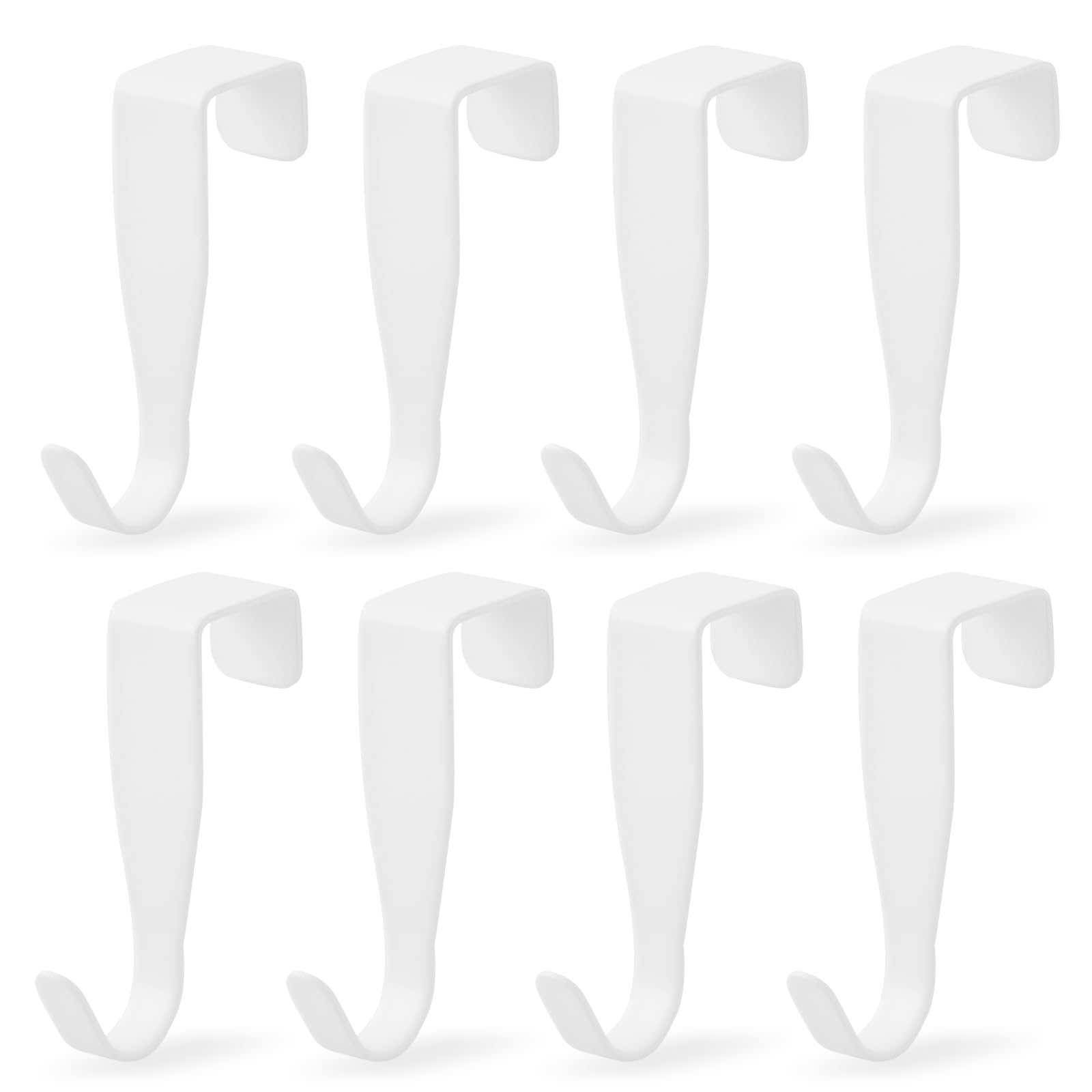 Dokeno 8 Pezzi Ganci Sopra la Porta, Acciaio Inossidabile, Ganci Organizer Antiruggine con Forte Capacità Portante per Porte Armadio e Stanza (Bianco)