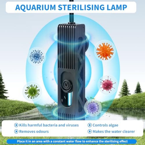 Lámpara UV para acuario DBREAKS de 3W con ventosas y protector 7