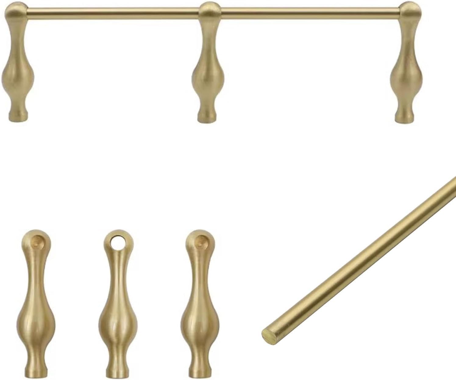 Usknxiu Decorative Brass Guard Railing for Shelves Floating Shelf Gold Railing Rod, Shelf Tipping Rails for Kitchen, Closet, Bookshelf, Wine Cabinets,A,85cm/33.5in,1