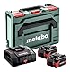 metabo Basis-Set - 2 x LiHDX 8.0 Ah Akkus, Schnellladegerät ASC 290, metaBOX 145 - Leistungsstark, langlebig, 18 V Akku-Technologie - ideal für Profis