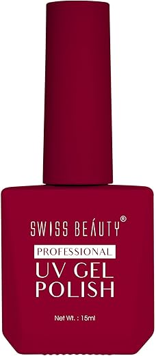 Swiss Beauty Professional UV Gel Nail Polish, Lasts Upto 21 Days, Super Glossy Finish, Non-Chipping, Non-Smudging, Quick Drying Nail Polish, Shade…