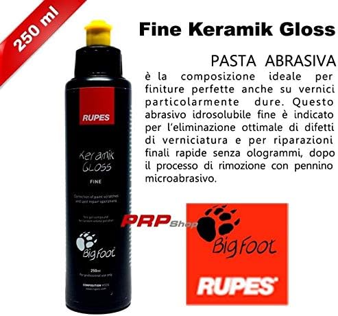 Rupes Abrasive Paste Big Foot Polishing Car Body Polish Keramik Gloss Fine (Yellow) 250 ml