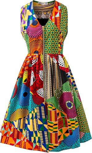 Women's African Print Dresses Ankara Patterns Cloth Dress