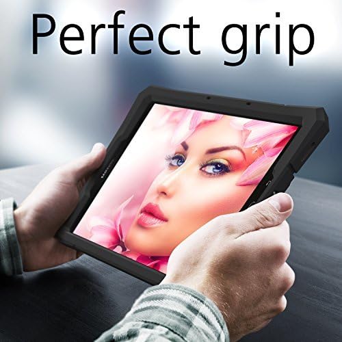 Armera Samsung Galaxy Tab S3 9.7 Case (SM-T820), High Impact Resistant Slim Heavy Duty Anti Slip Light Weight Kids Friendly Shockproof Protective Rugged Silicone Cover (Diamond - Black)