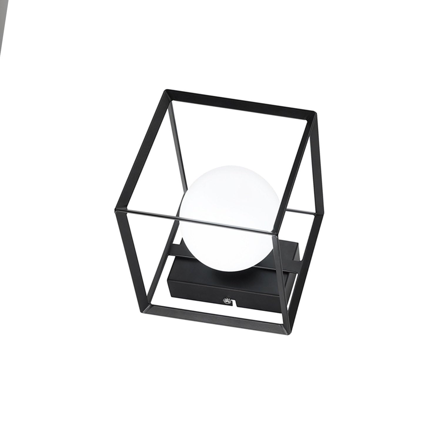Lampada Da Tavolo In Metallo Verniciato Nero Con Diffusore Sferico 6692N