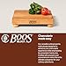 John Boos B Series Square Wooden Maple Cutting Board 12”x12” – 1.5” Thick, 6-lb Non-Reversible Butcher Block with Wood Bun Feet & Edge-Grain