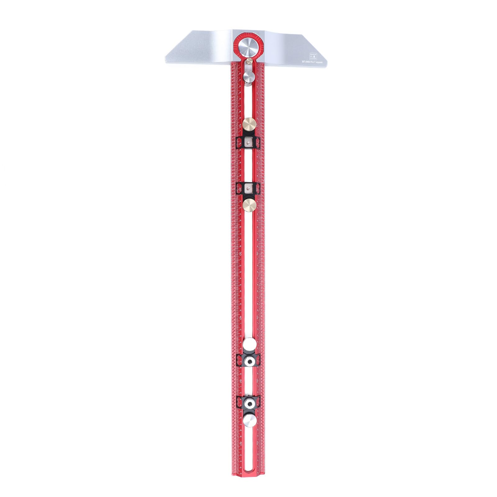 Yosoo Health Gear Linijka Kwadratowa T Oznaczenie ze Stopu Aluminium Linijka T z prowadnicą Wiercenia Otworów Pod Kątem 45 Stopni Obrabiany CNC Regulowany Korpus do Trasowania Układu w Obróbce