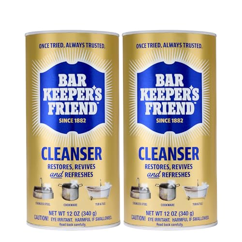 Bar Keepers Friend Powder Cleanser, 12 oz x 2, Multipurpose Cleaner, Degreaser & Remover for Burnt...