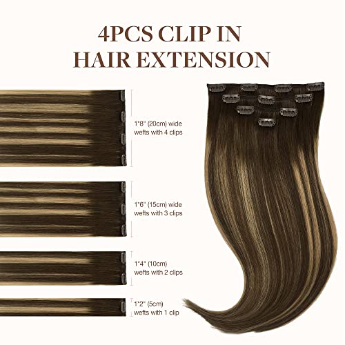 Image of GOO GOO Clip in Hair Extensions Real Human Hair Front Fill Ins Extensions