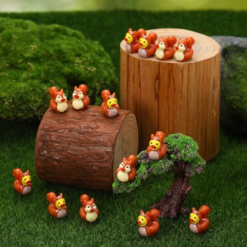 Image of 50 Pcs Squirrel Ducks Toy Figures, Mini Resin Ducks Bulk, Tiny Squirrels Figurine Dress up Game Toy for Party Favors (Squirrel Duck)