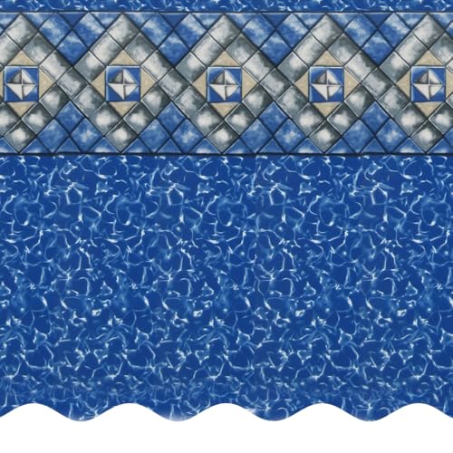 Smartline 27 ft Round Swimming Pool Liner | Manor | Beaded Style | 48 Inch Wall Height | 25 Gauge Heavy Duty Virgin Vinyl | Designed for Esther Williams and Johnny Weissmuller Pools