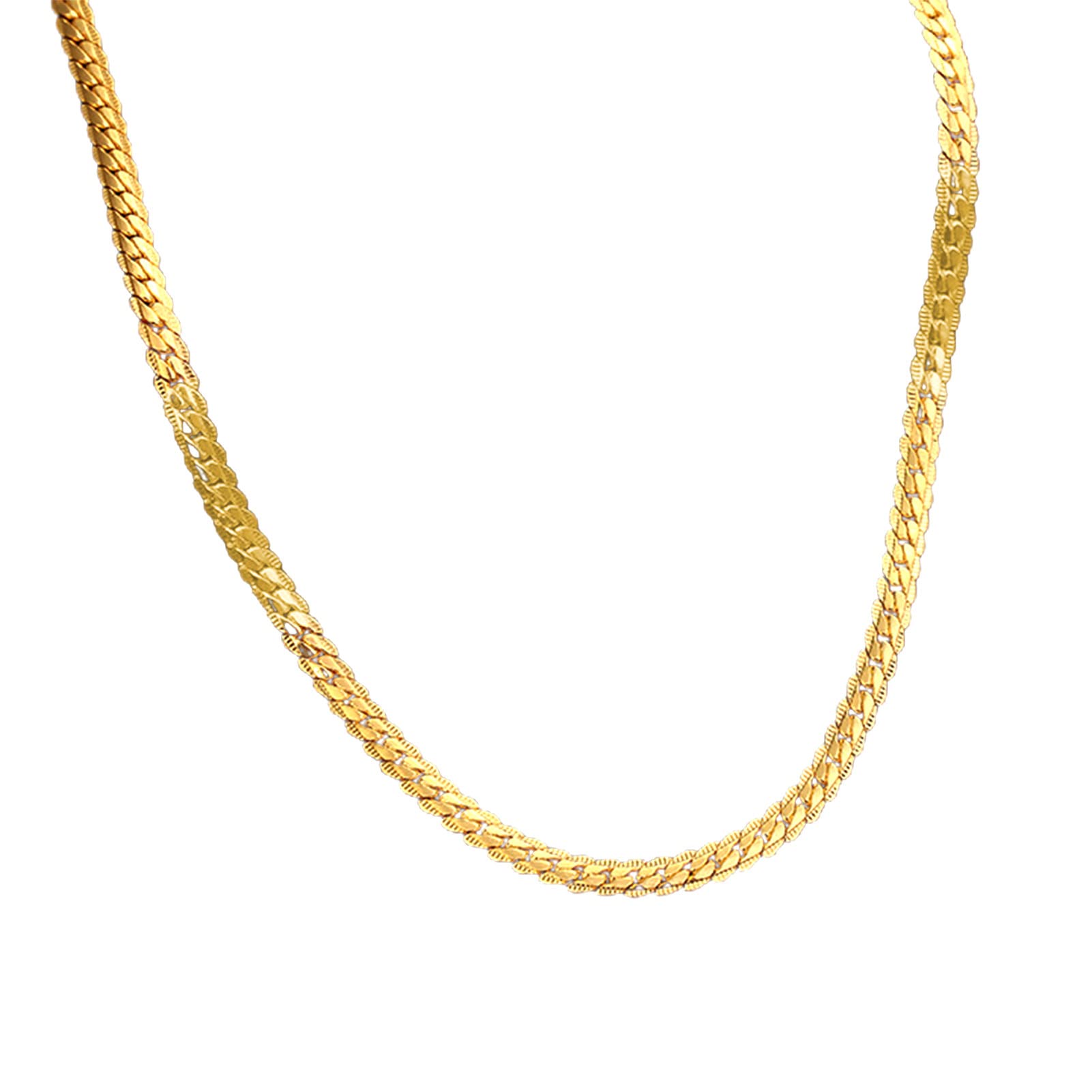 SANWOOD Trendy Necklace, 5mm 20Inches Men Necklace Twisted Chain Decoration Jewelry Long Lasting All Match Chain Necklace for Party